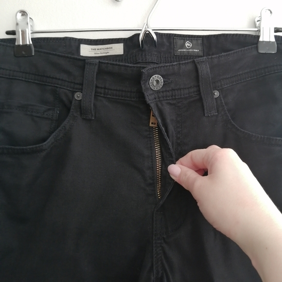 Ag Adriano Goldschmied The Matchbox Slim Straight Black Jeans Men's 31 - Picture 6 of 13
